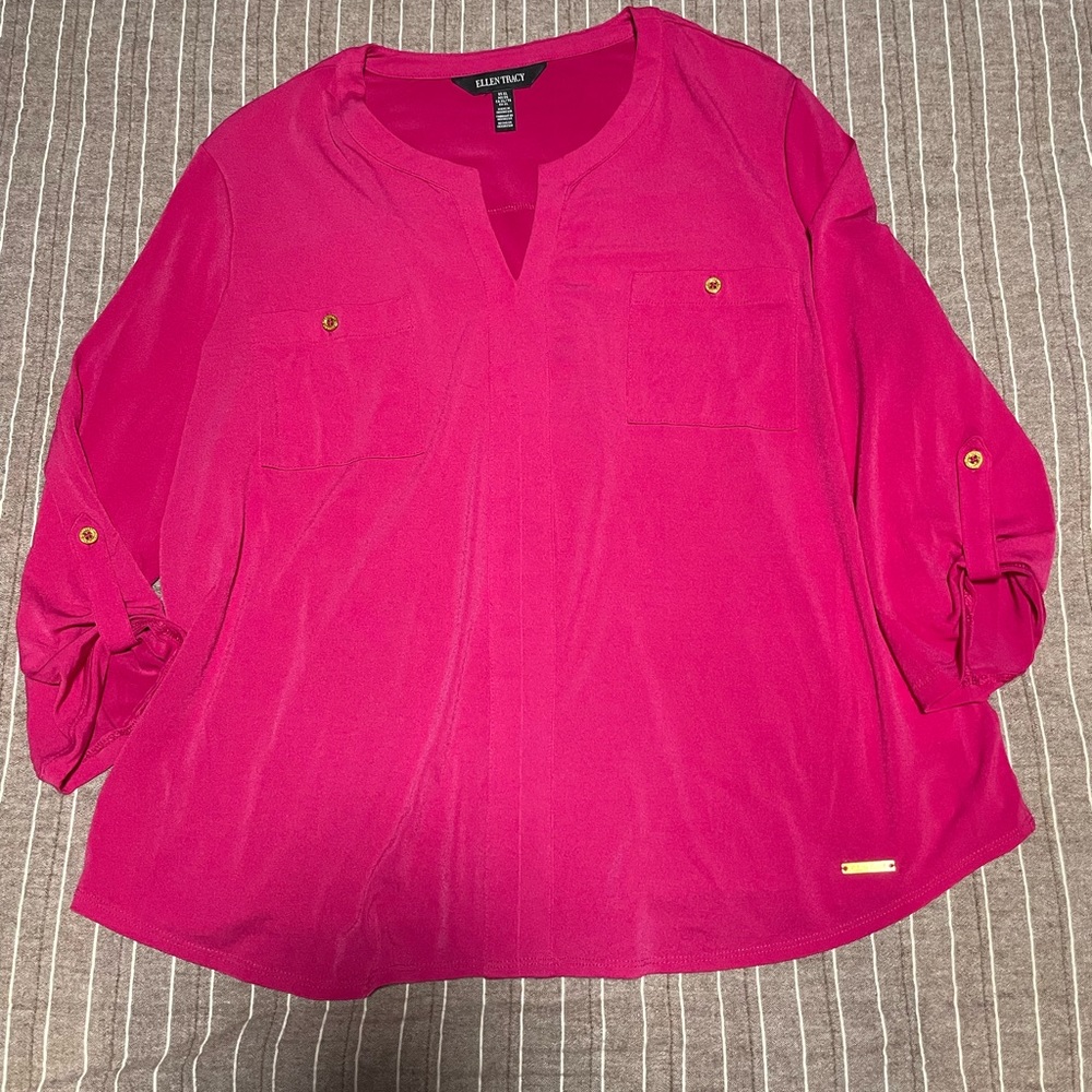 Ellen Tracy 3/4 Length Sleeve Blouse XL